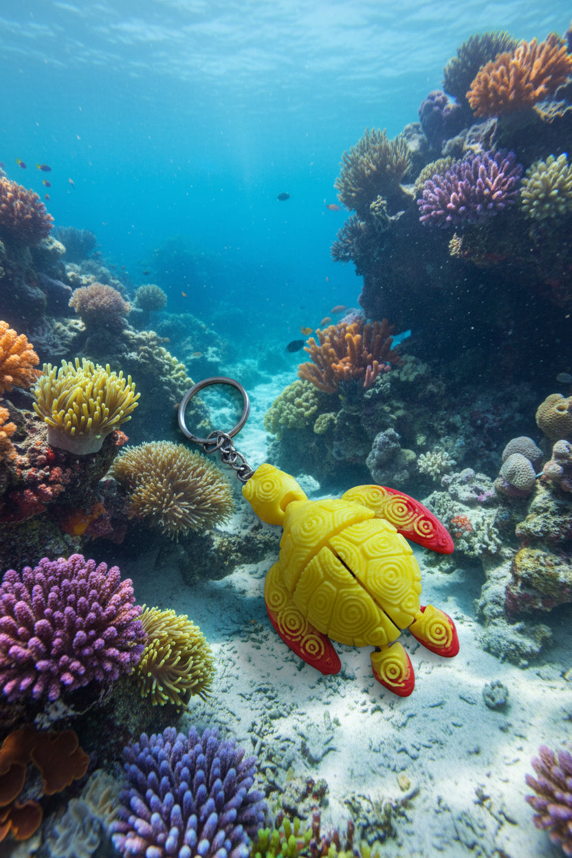 Flexi Turtle Keychain