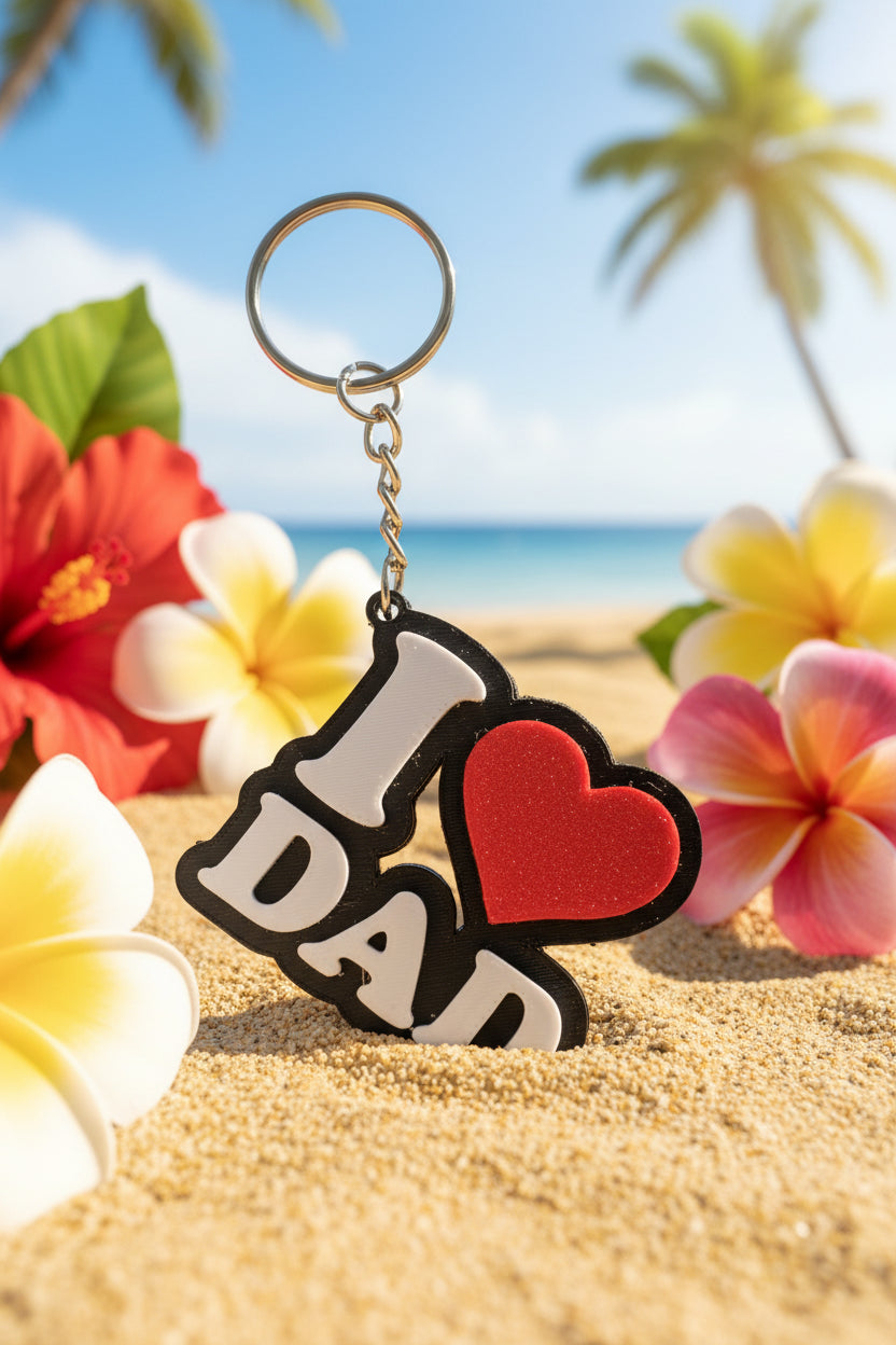 I Love Dad Keychain