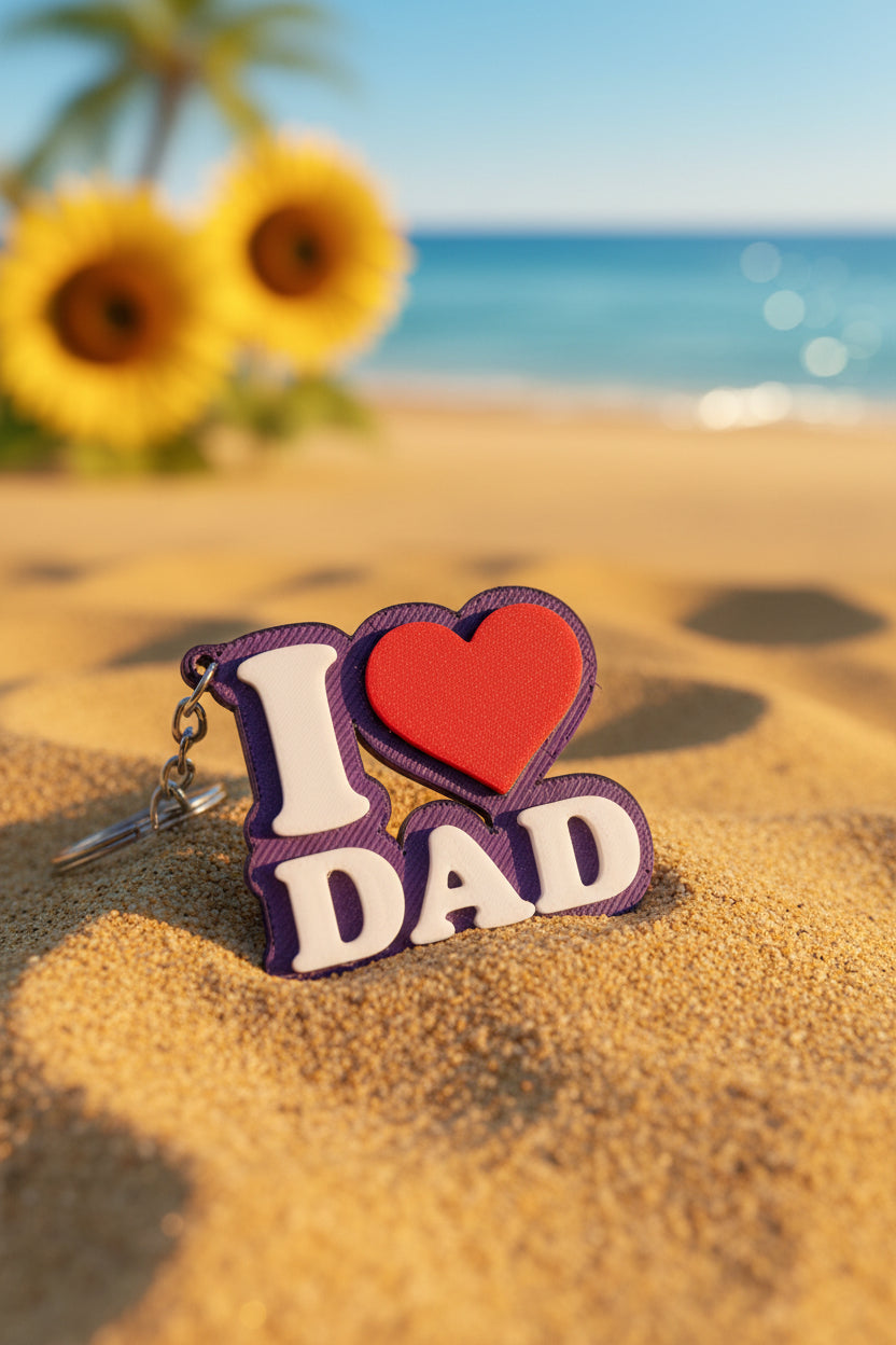 I Love Dad Keychain